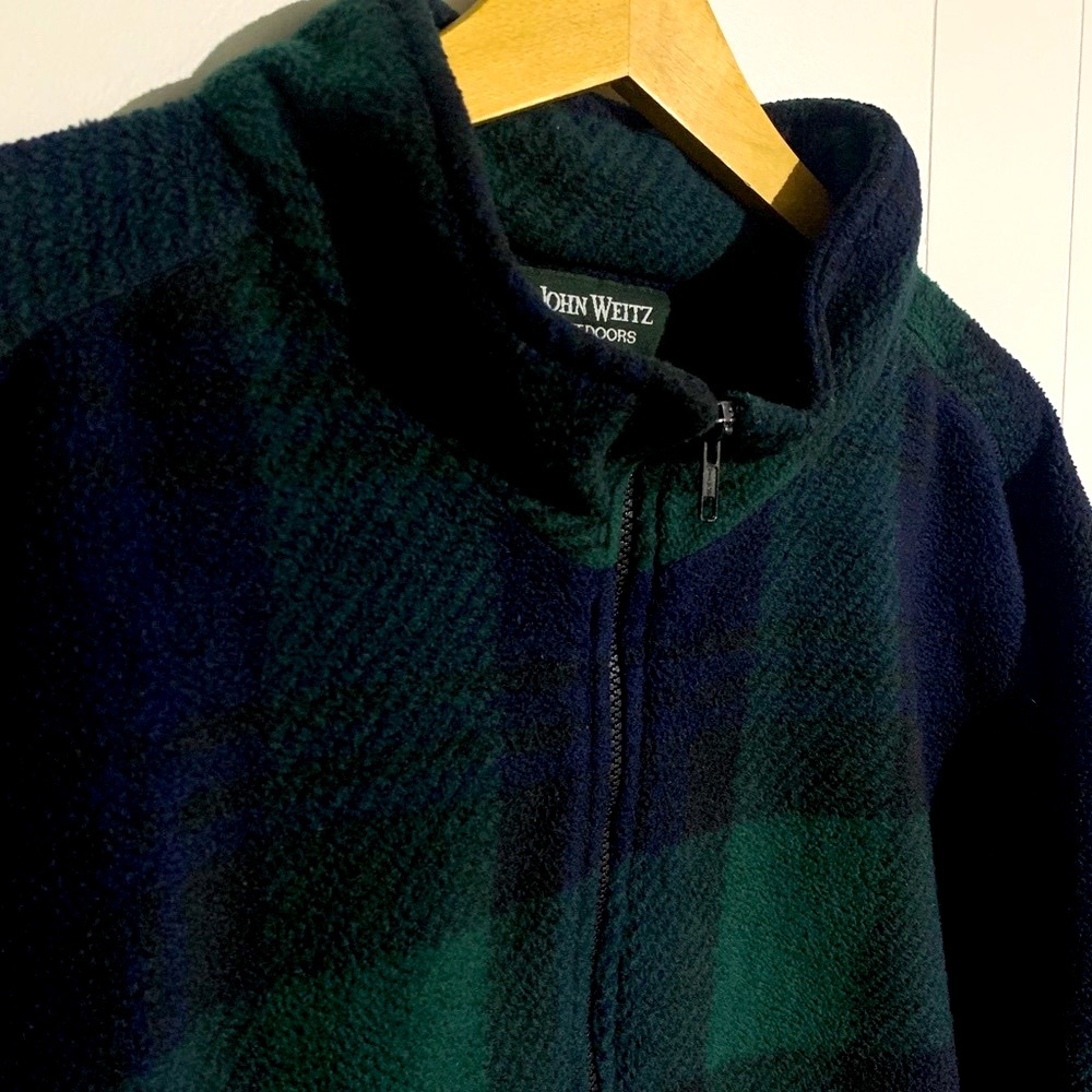 John Weitz Quarter-Zip Fleece Pullover Navy and Dark Green